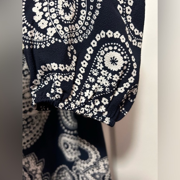 Emma & Michele Dress Women’s L Long Sleeve A-Line Paisley Stretch Pockets boho - Picture 5 of 16